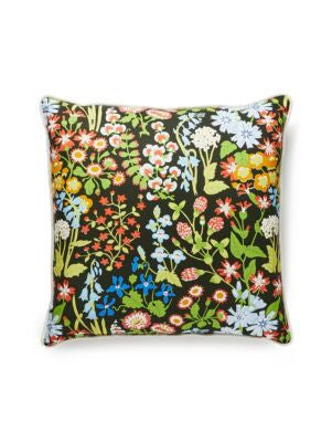 Nymph Floral Pillow 22 X 22 - Black Multi GWNYMPHPILL0003 by Scalamandre Designer Pillows 100% COTTON U.S.A. Horizontal: and Vertical: 0 - Swanky Fabrics -
