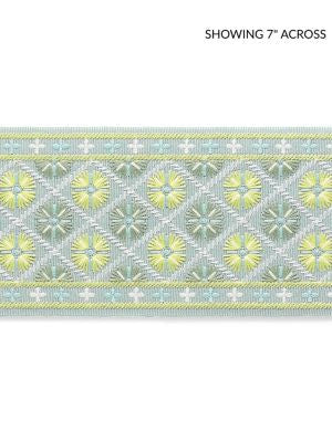 Hansel Embroidered Tape Summer Breeze GWT33290003 by Grey Watkins Designer Trim FOLKLORE 70% COTTON 30% POLYESTER INDIA MEDIUM DUTY Horizontal: 1.5" and Vertical: 4 - Swanky Fabrics -