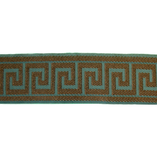 Greek Key - Espresso by Europatex Designer Fabric Tapes Decor 100% Polyester China See Sample Horizontal: N/A and Vertical: N/A 2.50 inches  - Swanky Fabrics -