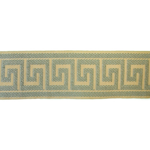 Greek Key - Mist by Europatex Designer Fabric Tapes Decor 100% Polyester China See Sample Horizontal: N/A and Vertical: N/A 2.50 inches  - Swanky Fabrics -