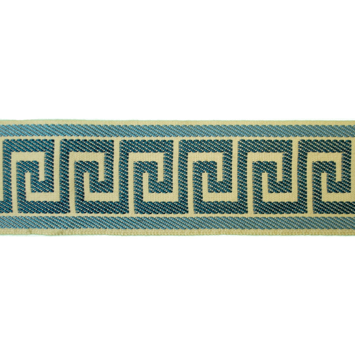 Greek Key Navy by Europatex Designer Fabric Tapes Decor 100% Polyester 1.40 inches - Swanky Fabrics -