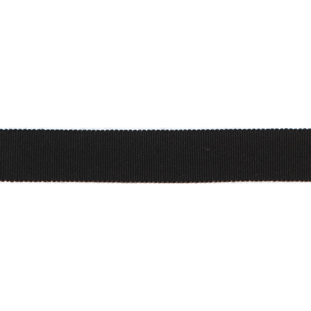 Versailles 7/8" Grosgrain Ribbon Tape Black by Europatex Designer Fabric Versailles 100% Rayon 0.88 inches - Swanky Fabrics -