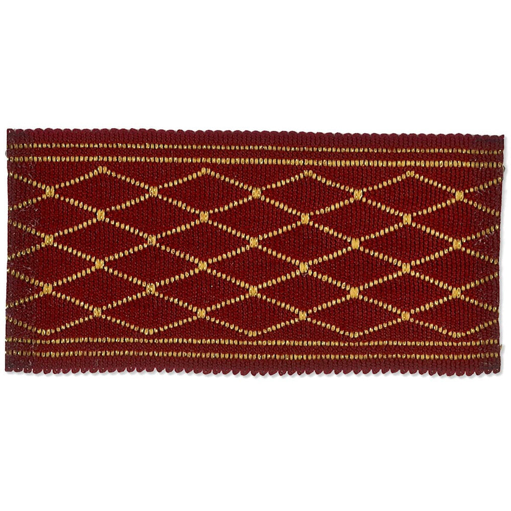 Hampton 1 Burgundy by Stout Designer Trim NEW WORLD TAPES & BORDERS 43%POL 37%ACR 12%MTL 8%SVI CHINA Horizontal: 0.875 and Vertical: 0 2 in - Swanky Fabrics -