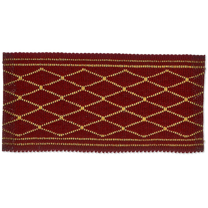 Hampton 1 Burgundy by Stout Designer Trim NEW WORLD TAPES & BORDERS 43%POL 37%ACR 12%MTL 8%SVI CHINA Horizontal: 0.875 and Vertical: 0 2 in - Swanky Fabrics -