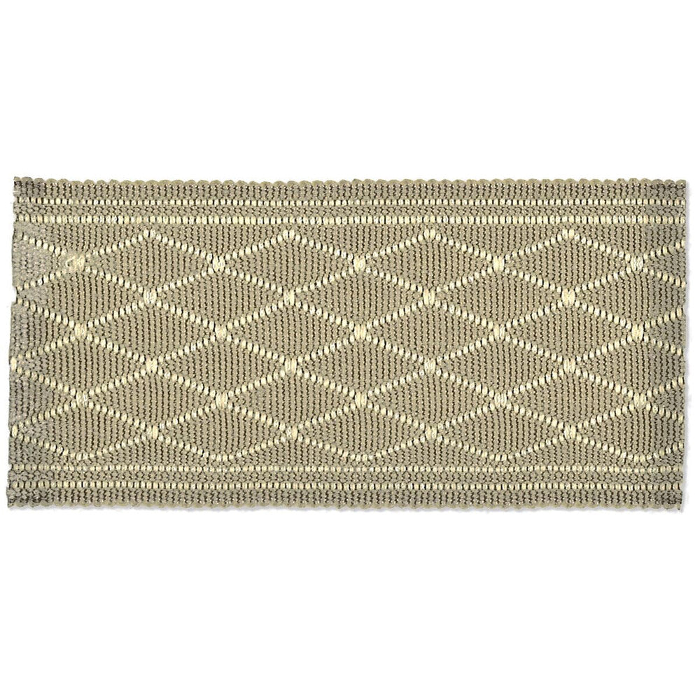 Hampton 7 Pewter by Stout Designer Trim New World Tapes & Borders 43% Polyester 37% Acrylic 12% Metallic 8% Spun Viscose CHINA Horizontal: 0.875 and Vertical: 0 2 in - Swanky Fabrics -