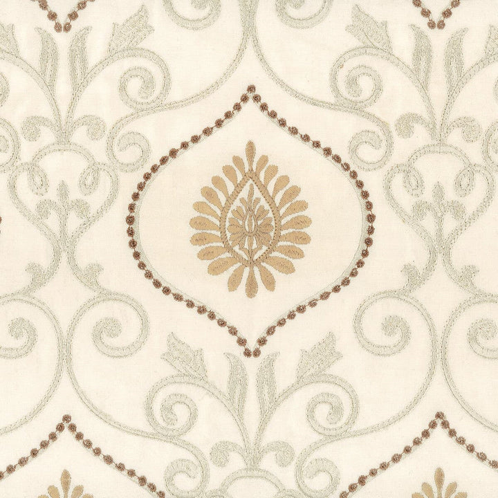 Hatcher 2 Beige by Stout Designer Fabric EMBROIDERY IV 100%COT %BEMB INDIA </p><p>Repeat: 15.125 51.5 in - Swanky Fabrics -