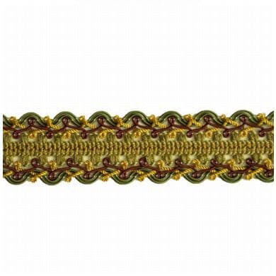 Hemingway 52 Cypress by Stout Designer Trim ART OF DESIGN BRAIDS/GIMP/BORDER 70%SVI 17%COT 13%NYL CHINA </p><p>Repeat: 0 1.37 in - Swanky Fabrics -