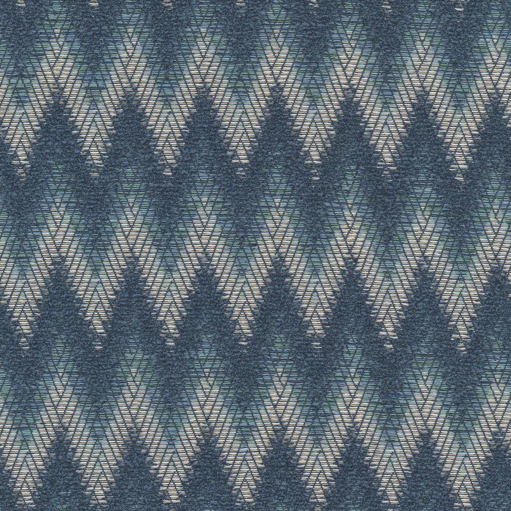 Hertzog 1 Porcelain by Stout Designer Fabric RAINBOW LIBRARY CADET/INDIGO 93%POL 7%COT INDIA Horizontal: 1.625 and Vertical: 4.000 54 in - Swanky Fabrics -