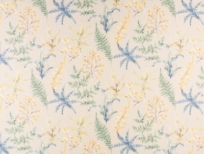 Wethersfield Fern Khaki Blue HH38030003 by Old World Weavers Designer Fabric 100% POLYESTER CHINA MEDIUM DUTY Horizontal: 26" and Vertical: 18.5" 53.5 - Swanky Fabrics -
