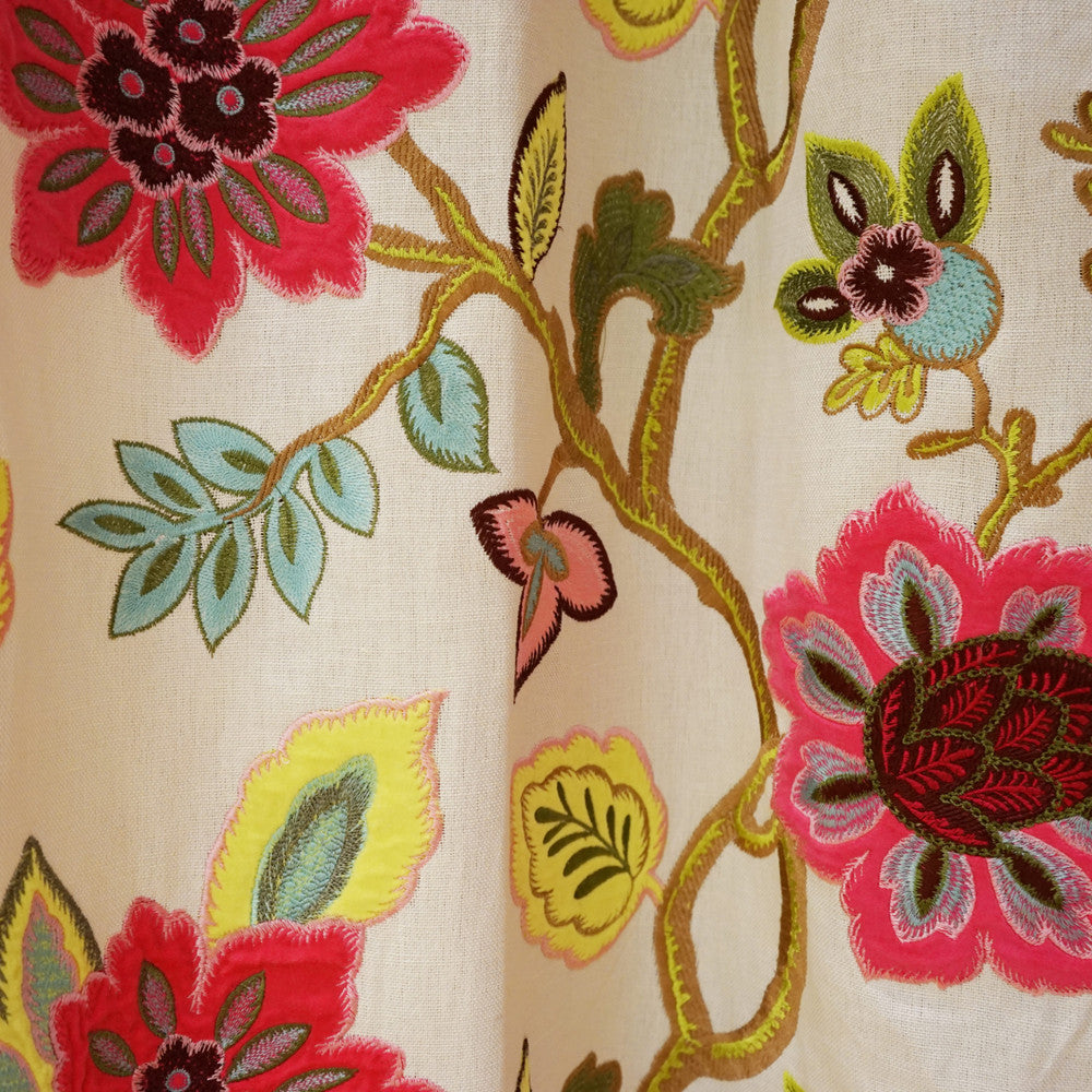 Hibiscus 46Sj101 by JF Designer Fabric JF Studio 38% Viscose, 33% Cotton, 25% Linen, 4% Polyester India Horizontal: 24 and Vertical: 15 59 - Swanky Fabrics -