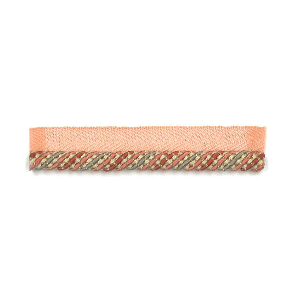 Hickory 10 Coral by Stout Designer Trim NEW WORLD TRIM VOLUME II 56%COT 22%SVI 15%POL 6%MTL 1%NYL CHINA Horizontal: 0.750 and Vertical: 0.000 0.25 in - Swanky Fabrics -