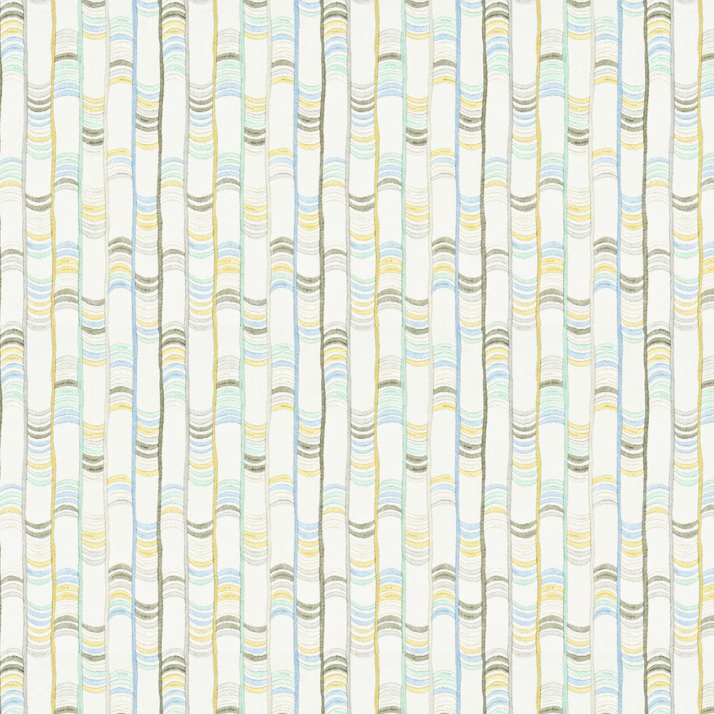 Hitherto 3 Opal by Stout Designer Fabric RAINBOW LIBRARY EGGSHELL/SANDSTONE 100%COT %BEMB INDIA Horizontal: 6.375 and Vertical: 12.875 51.87 in - Swanky Fabrics -