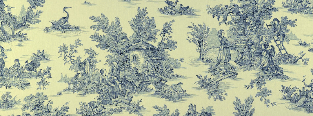 Hl-Pastorale Wide Width 2 White/Blue by Covington Designer Fabric