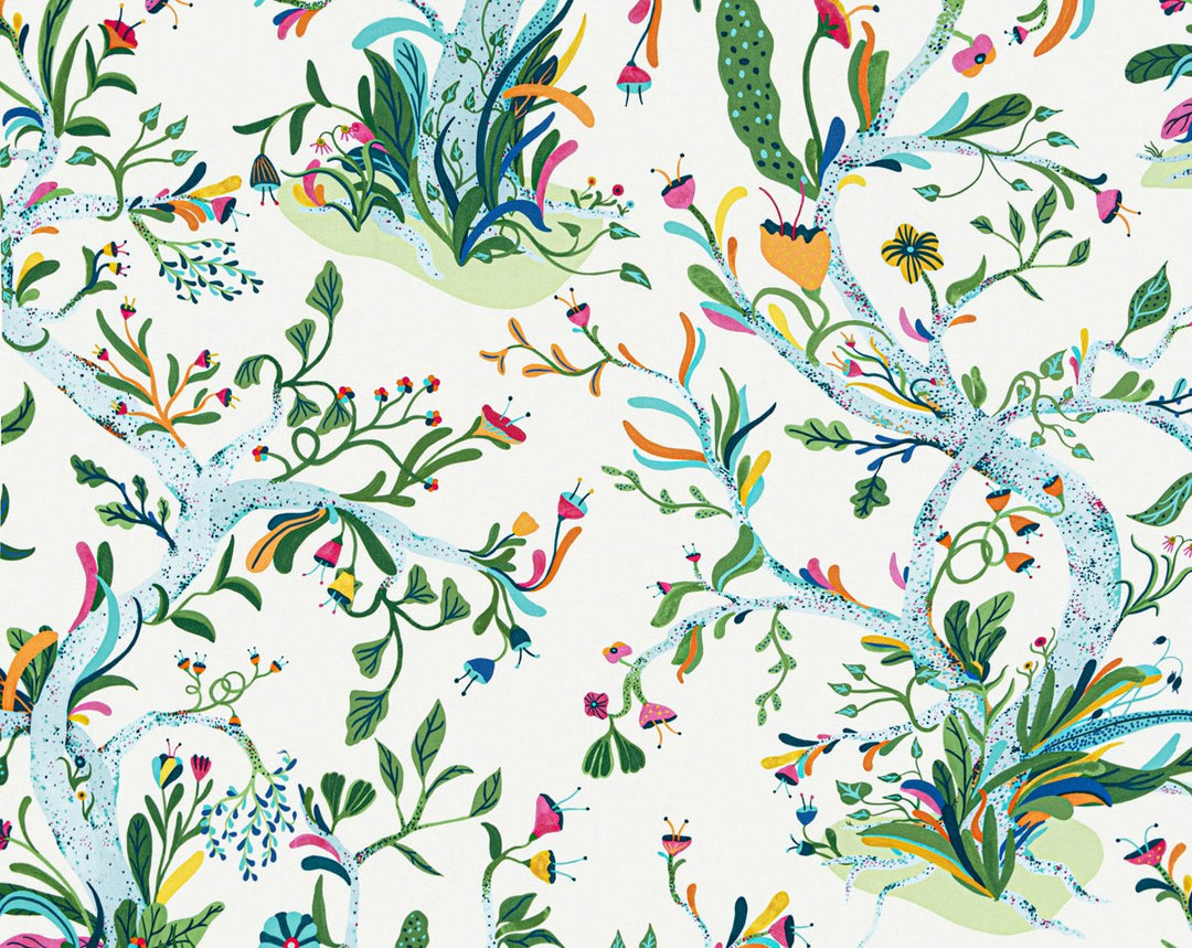 Enchanted Meadow Aqua HN166540001 by Hinson Designer Fabric