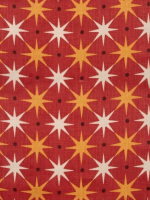 Star Power Red HN420230003 by Hinson Designer Fabric ALBERT HADLEY 100% LINEN U.S.A. MEDIUM DUTY Horizontal: 7.5" and Vertical: 7.5" 54 - Swanky Fabrics -