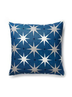 Star Power Pillow 22 X 22 - Navy HNSTARPILL0004 by Scalamandre Designer Pillows ALBERT HADLEY 100% LINEN U.S.A. MEDIUM DUTY Horizontal: 7.5" and Vertical: 7.5" 0 - Swanky Fabrics -