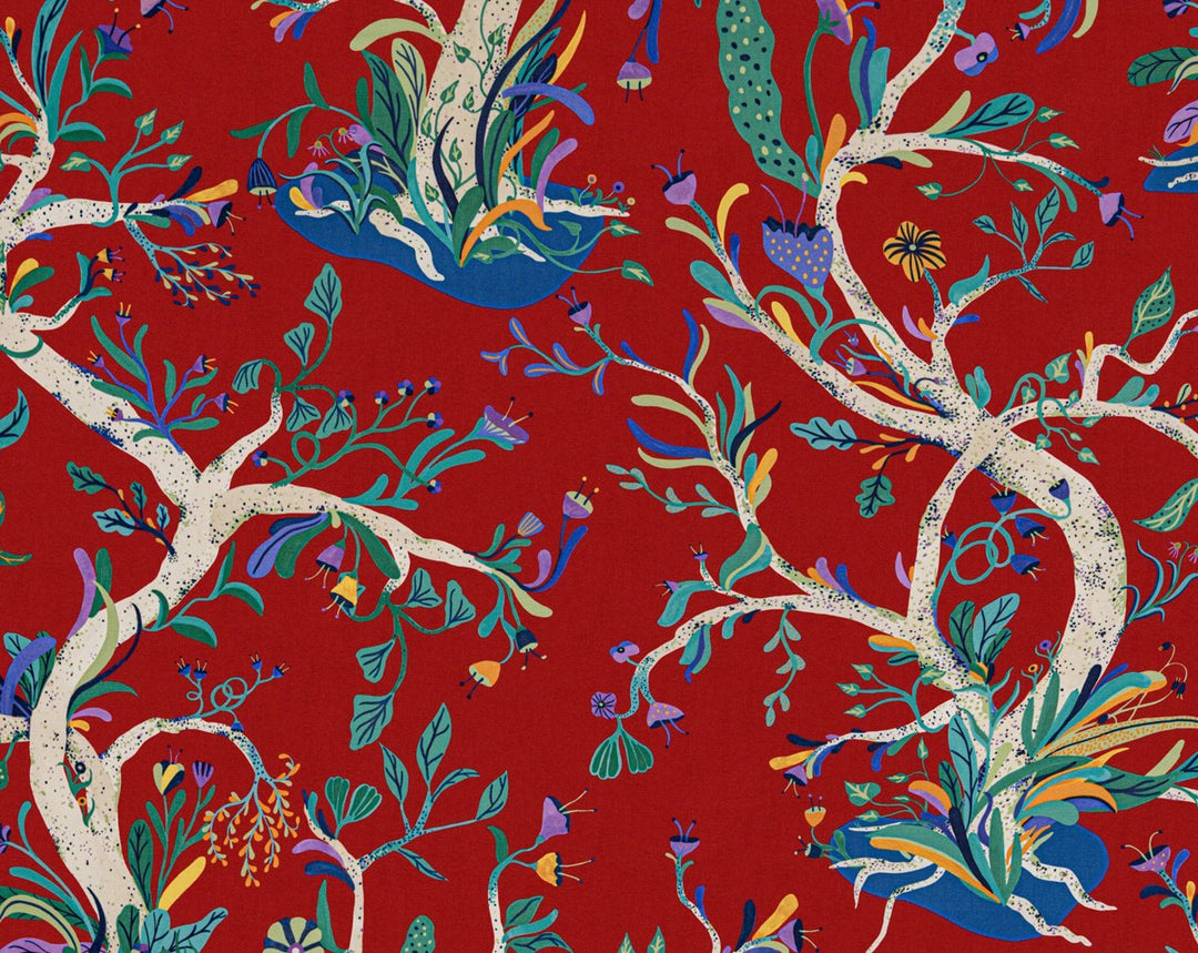 Enchanted Meadow Ruby HN166540005 by Hinson Designer Fabric