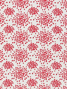 Hinson Fabric Fireworks Cotton Print Red On White HNF1020000R