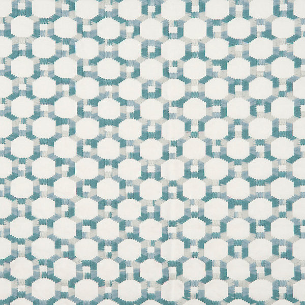 Island Trellis Aqua HN420140006 by Hinson Designer Fabric