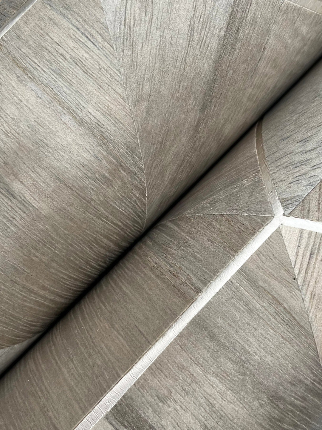 Hexagram Wood Veneer Caper Wallpaper by Ronald Redding Designer