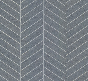 Ronald Redding Wallpaper Atelier Herringbone Steel Blue