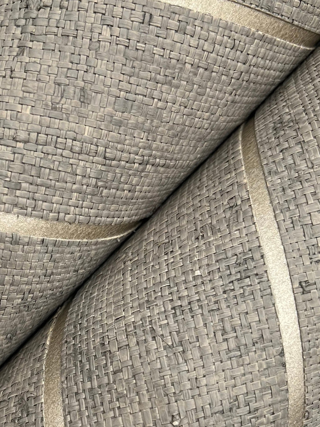 Atelier Herringbone Natural Grey Wallpaper by Ronald Redding Designer
