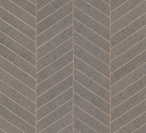 Ronald Redding Wallpaper Atelier Herringbone Natural Grey