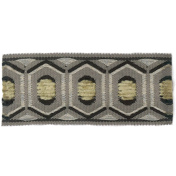 Honeycomb 1 Fog by Stout Designer Trim Accents Tapes & Borders 74% Spun Viscose 26% Polyester CHINA Horizontal: 0.875 and Vertical: 0 1.75 in - Swanky Fabrics -