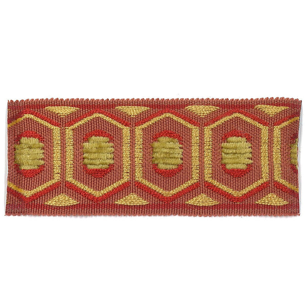 Honeycomb 2 Quartz by Stout Designer Trim ACCENTS TAPES & BORDERS 74%SVI 26%POL CHINA Horizontal: 0.875 and Vertical: 0.000 1.75 in - Swanky Fabrics -