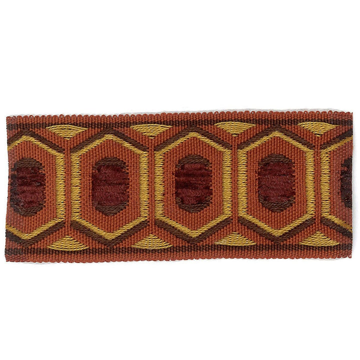 Honeycomb 5 Russet by Stout Designer Trim ACCENTS TAPES & BORDERS 74%SVI 26%POL CHINA Horizontal: 0.875 and Vertical: 0 1.75 in - Swanky Fabrics -