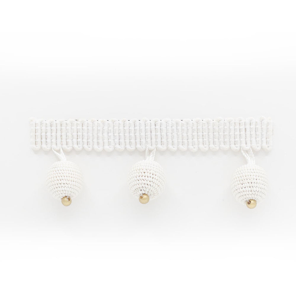 Hopat Beaded Fringe 2 Chalk by Stout Designer Trim SMALL WONDERS TRIM 51%SVI 49%POL CHINA FLAME RETARDANT-U.F.A.C. CLASS 1 CATB 117-2013 WYZENBEEK 30 000 DOUBLE RUB WEAR TEST (HEAVY DUTY) Horizontal: 1.375 and Vertical: 0.000 1.63 in - Swanky Fabrics -