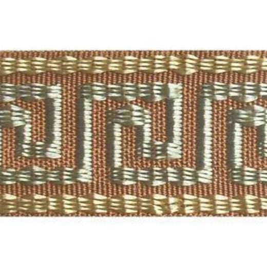 HT-601 Col. Cinnabar by Europatex Designer Fabric Jacquard Tapes 100% Polyester China See Sample Horizontal: N/A and Vertical: N/A 1.50 inches  - Swanky Fabrics -