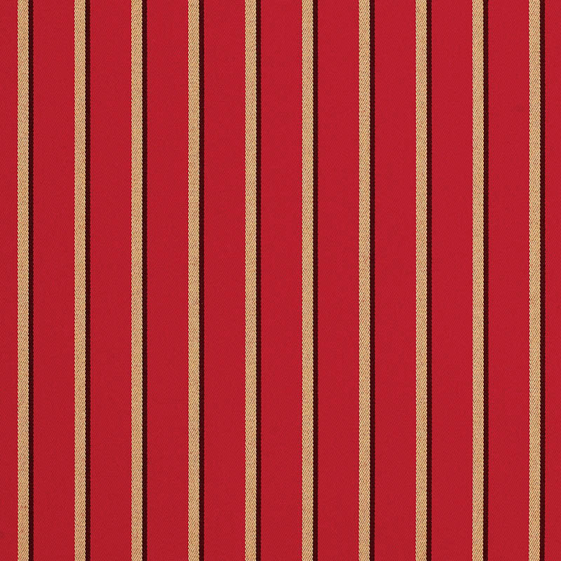 5603 Hardwood Crimson by Sunbrella Designer Fabric Cushion Furniture Drapery Fabrics > Sunbrella Stripes 100% Acrylic USA or Imported 1.4" 54" - Swanky Fabrics -
