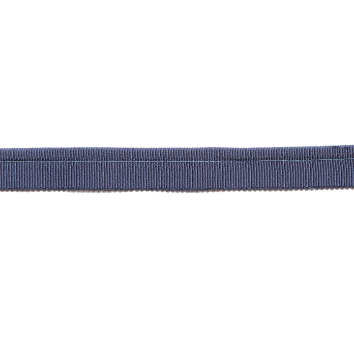 Hellenic Key Grosgrain Lip Cord Denim by Europatex Designer Fabric Hellenic 45% Rayon, 31% Cotton, 23% Fibranne, 1% Polyester 0.25 inches - Swanky Fabrics -