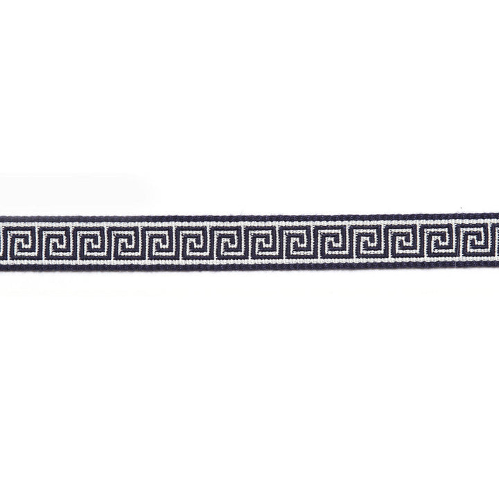 Hellenic Key Jacquard Tape Marine by Europatex Designer Fabric Hellenic 76% Fibranne, 24% Rayon 0.56 inches - Swanky Fabrics -