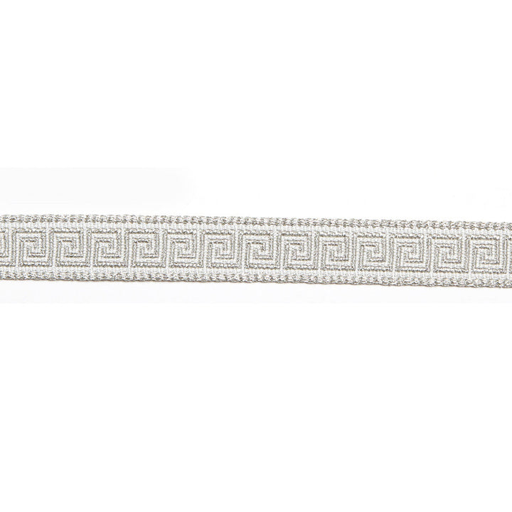 Hellenic Key Jacquard Tape Oyster by Europatex Designer Fabric Hellenic 76% Fibranne, 24% Rayon 0.56 inches - Swanky Fabrics -