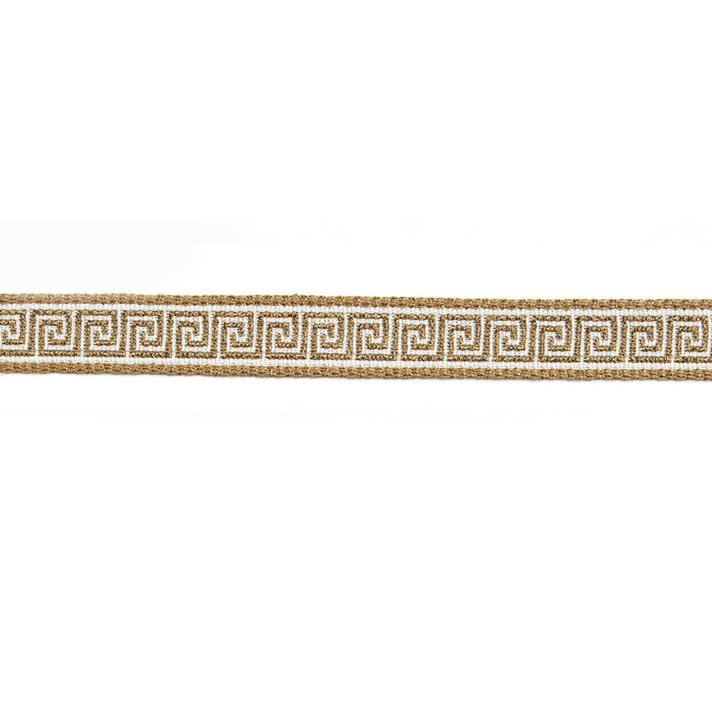 Hellenic Key Jacquard Tape Vintage Gold by Europatex Designer Fabric Hellenic 76% Fibranne, 24% Rayon 0.56 inches - Swanky Fabrics -