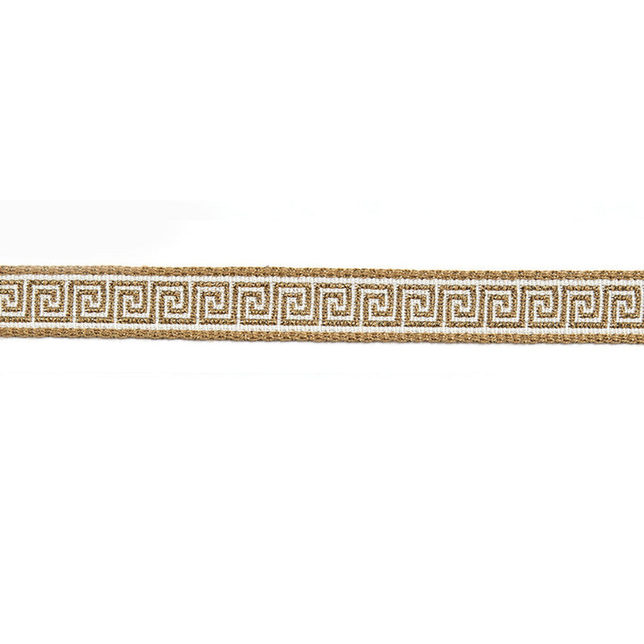 Hellenic Key Jacquard Tape Vintage Gold by Europatex Designer Fabric Hellenic 76% Fibranne, 24% Rayon 0.56 inches - Swanky Fabrics -