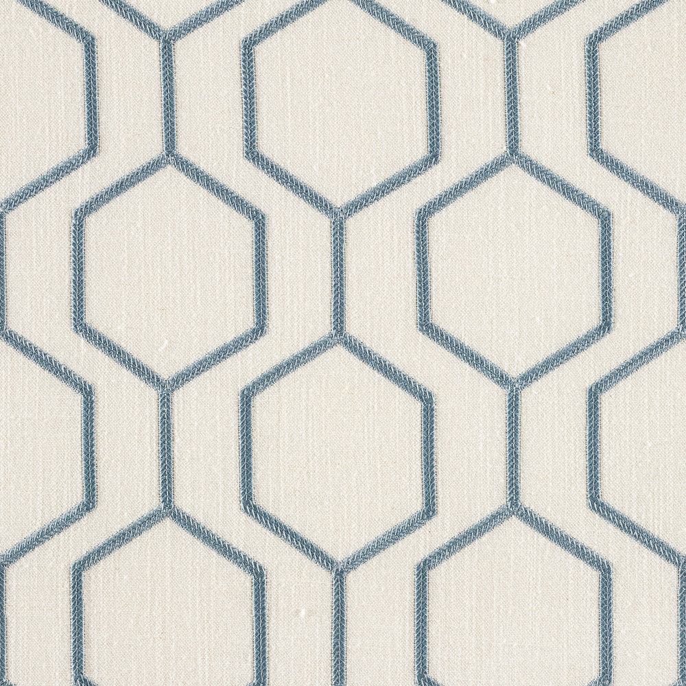 Socrates Hexagono Cream by Europatex Designer Fabric Socrates 20% Linen, 45% Viscose, 35% Polyester 7.8" H, 7.8" V 56.00 inches - Swanky Fabrics -