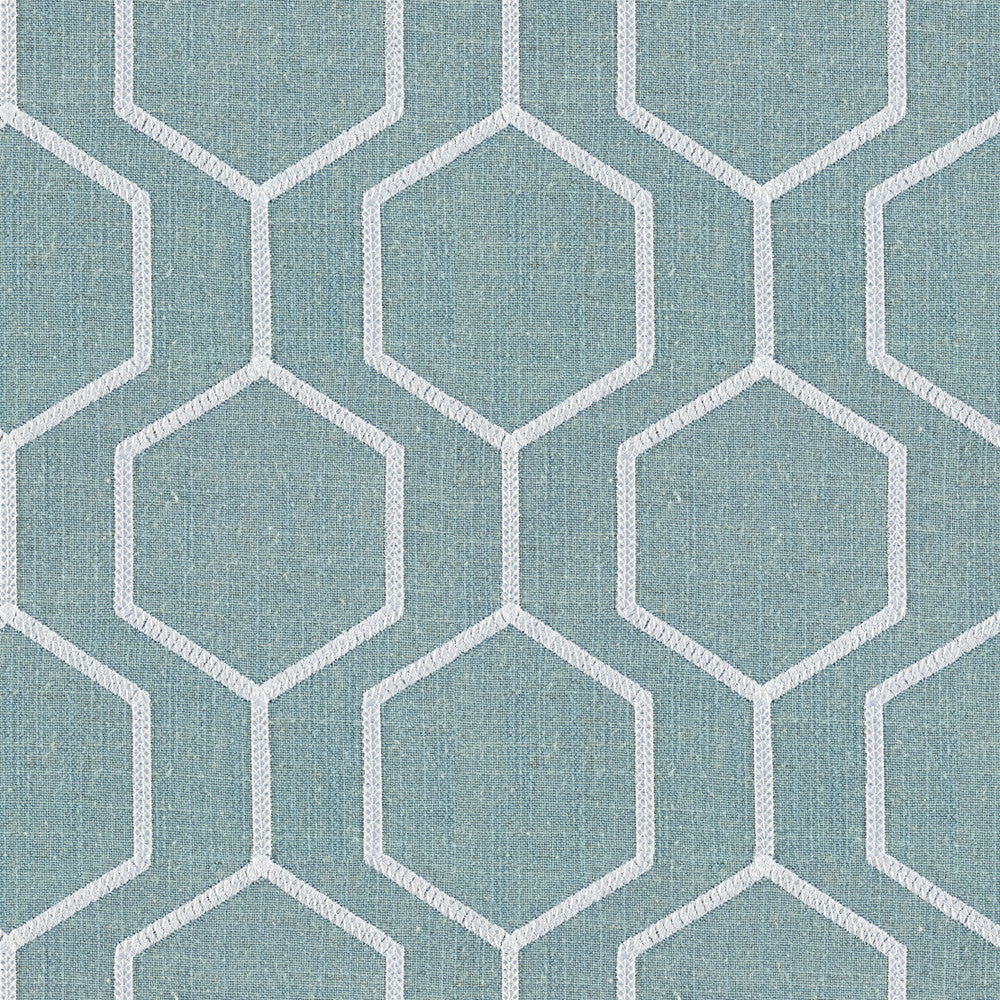 Socrates Hexagono Glacier by Europatex Designer Fabric Socrates 20% Linen, 45% Viscose, 35% Polyester 7.8" H, 7.8" V 56.00 inches - Swanky Fabrics -