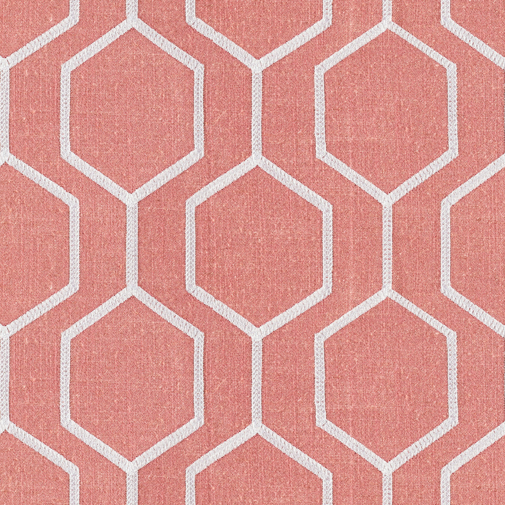Socrates Hexagono Sorbet by Europatex Designer Fabric Socrates 20% Linen, 45% Viscose, 35% Polyester 7.8" H, 7.8" V 56.00 inches - Swanky Fabrics -