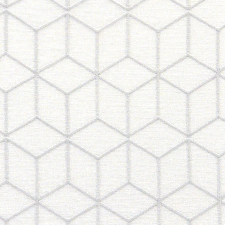 Ithaca # 503 Fog by Maxwell Designer Fabric Sheer Paths 100% POLYESTER TURKEY V-6.5" H-3.25" 118" EMB. WIDTH 107" - Swanky Fabrics -