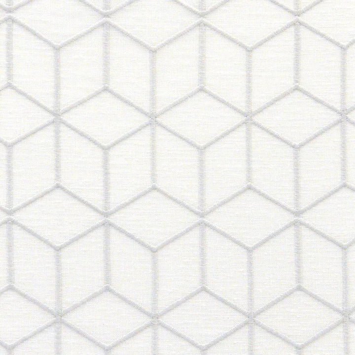 Ithaca # 503 Fog by Maxwell Designer Fabric Sheer Paths 100% POLYESTER TURKEY V-6.5" H-3.25" 118" EMB. WIDTH 107" - Swanky Fabrics -