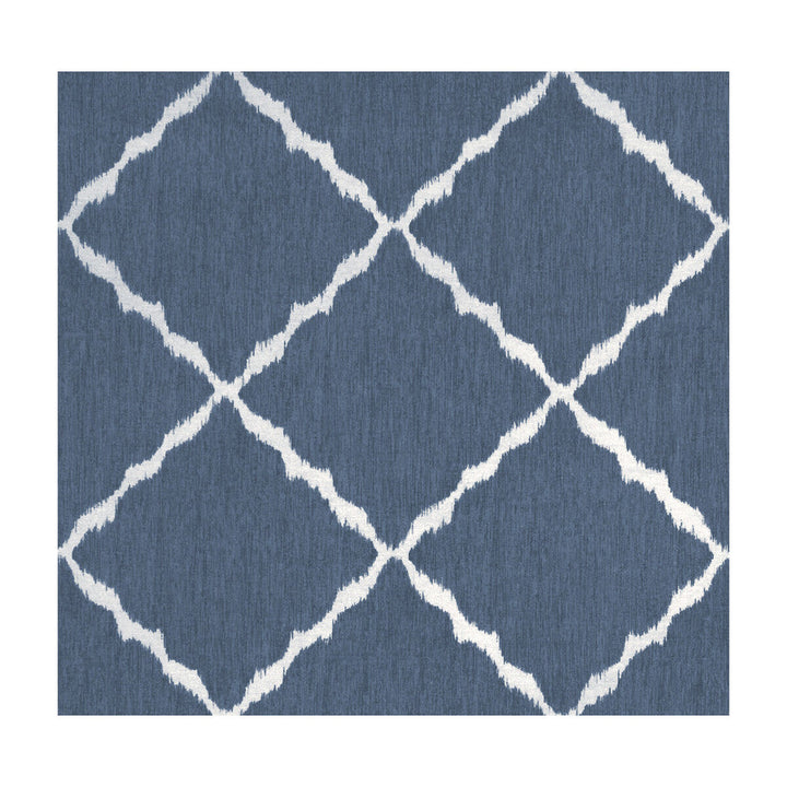 Ikat Strie Indigo by Kravet Basics Designer Fabric SARAH RICHARDSON HARMONY COTTON - 100% India MEDIUM Horizontal: 9 and Vertical: 9 54 - Swanky Fabrics -