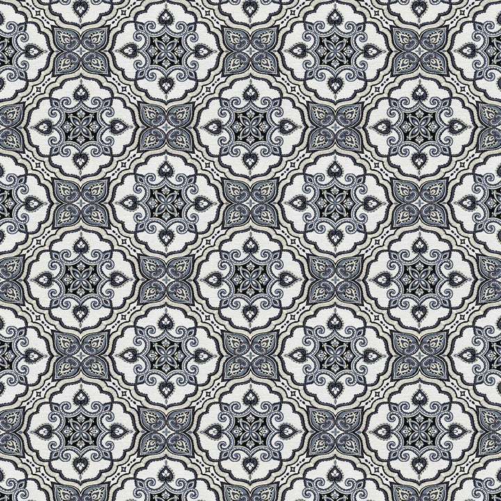 Canasta 3009 Indigo by ABBEYSHEA Designer Fabric 100% Polyester China 41,000 Double Rubs (Wyzenbeek) </p><p>Repeat: Horizontal: 12.5" (32.0 cm) Up the Roll and Vertical: 24.0" (61.0 cm) Across the Roll 56" (142 cm) - Swanky Fabrics -