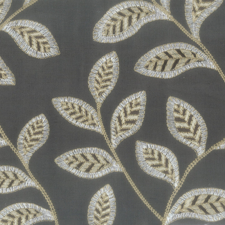 Initiate 1 Charcoal by Stout Designer Fabric COMFORTABLE LIVING PLATINUM/SLATE 40%COT 60%LIN %BEMB INDIA Horizontal: 17 and Vertical: 15.75 51 in - Swanky Fabrics -
