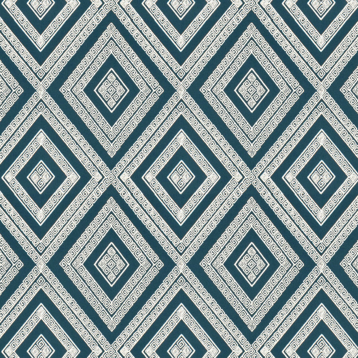 Intarsia 2 Denim by Stout Designer Fabric RAINBOW LIBRARY LAKE/INDIGO 100%COT %BEMB INDIA </p><p>Repeat: 12.875 51.87 in - Swanky Fabrics -