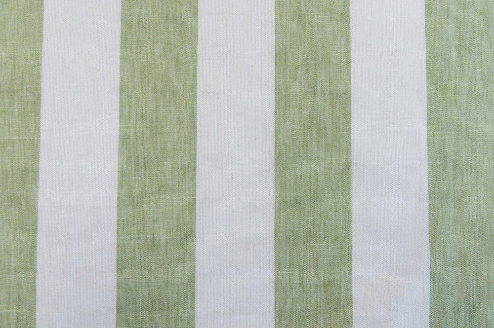 Matera Stripe Sagegrass by Roth & Tompkins Fabric - 40% Polyester, 35% Cotton, 25% Linen - India - 100,000 - H: 4.125" - 54" - Fabric Carolina -