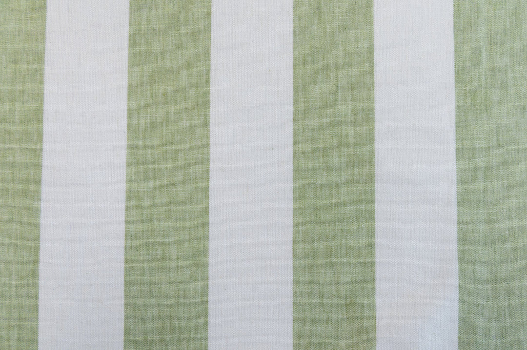 Matera Stripe Sagegrass by Roth & Tompkins Fabric - 40% Polyester, 35% Cotton, 25% Linen - India - 100,000 - H: 4.125" - 54" - Fabric Carolina -