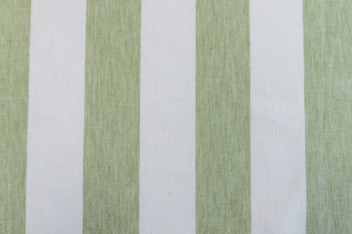 Matera Stripe Sagegrass by Roth & Tompkins Fabric - 40% Polyester, 35% Cotton, 25% Linen - India - 100,000 - H: 4.125" - 54" - Fabric Carolina -